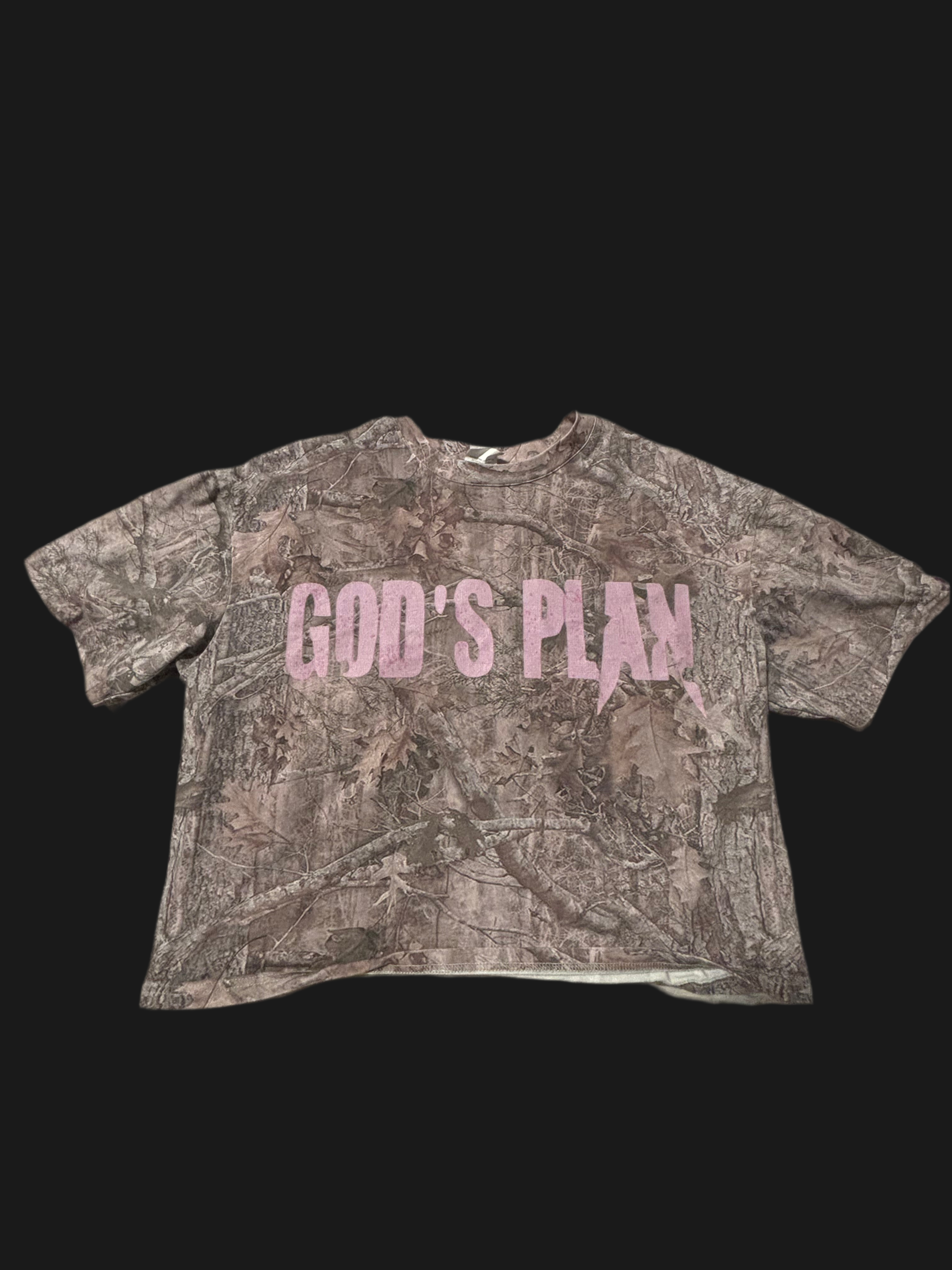 Gods plan camo and white T
